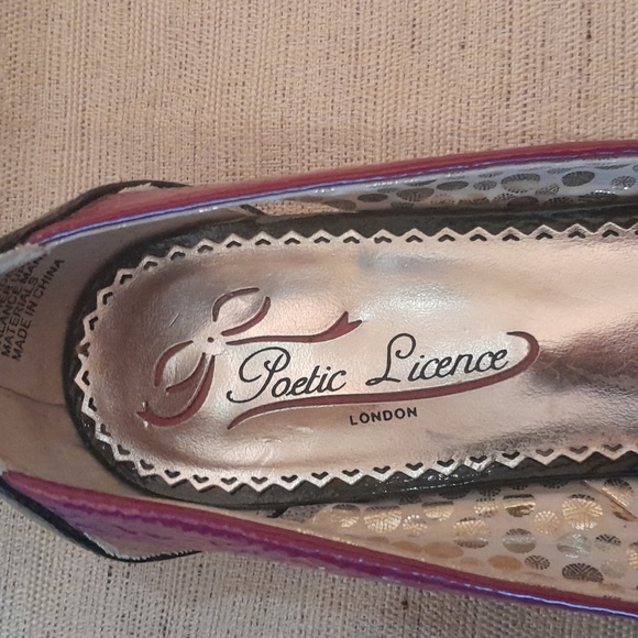 Poetic License Leather Peep Toe Tiny Heeled Sandals With Beaded Flowers 7.5 - Picture 5 of 14